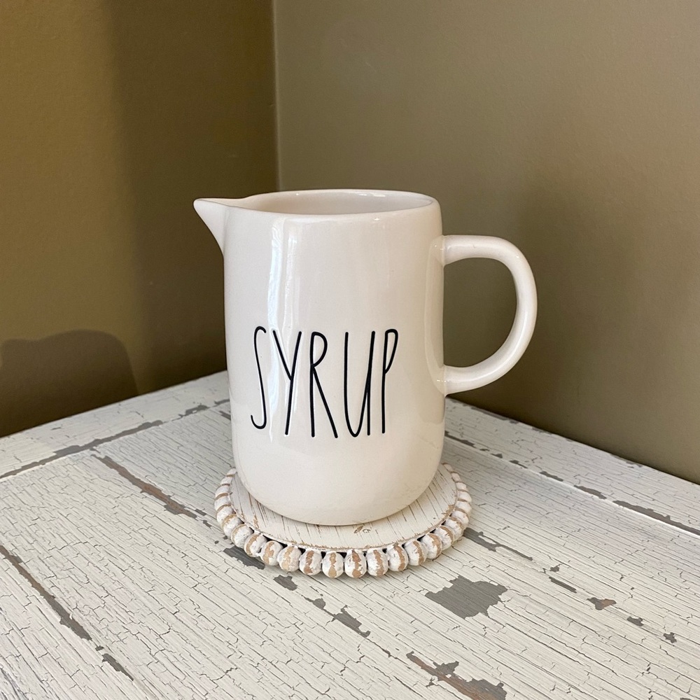 Rae Dunn White Ceramic Syrup Pitcher Serveware